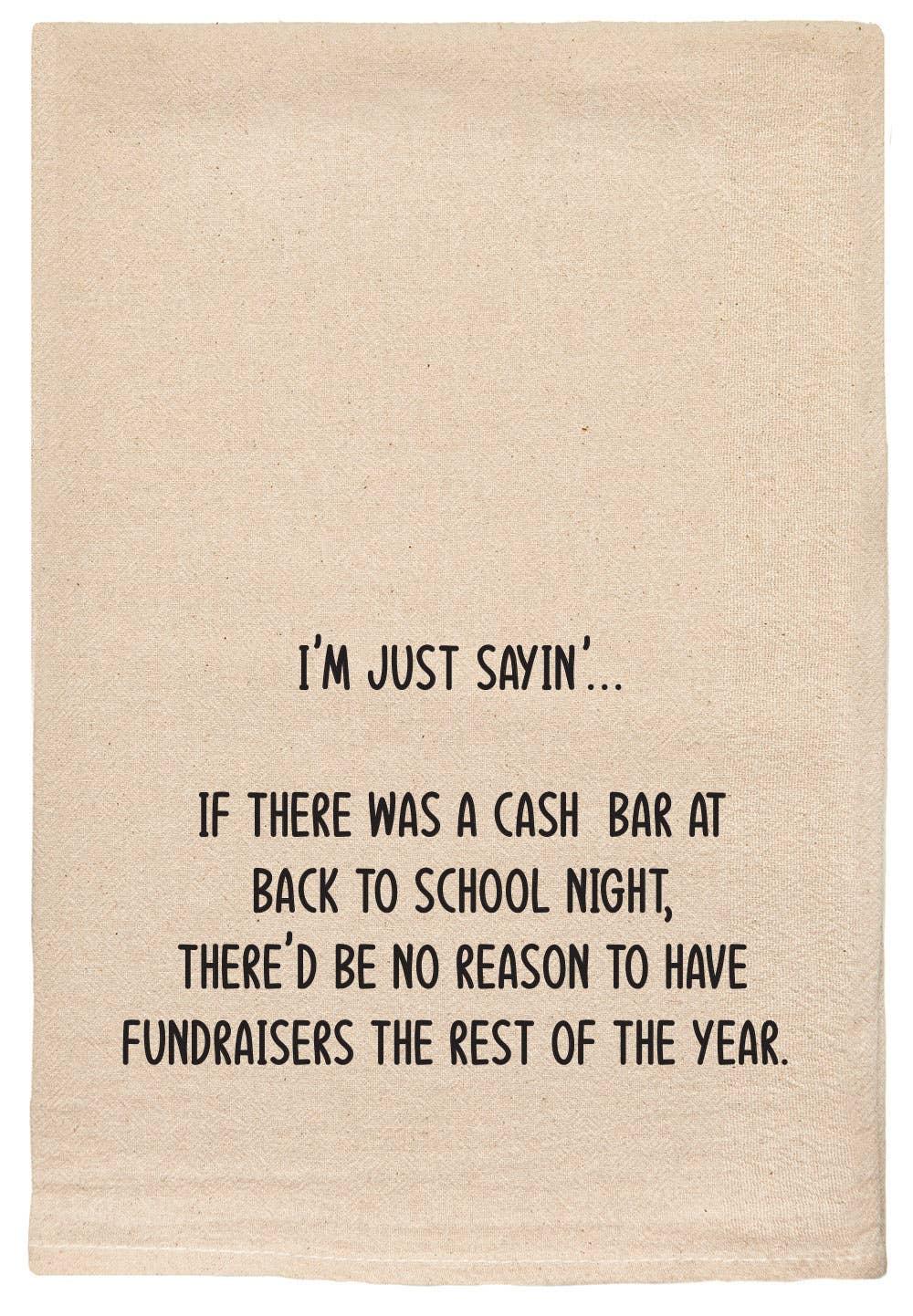 Cash bar at back to school night | teacher's gift Tea Towels - Marcel’s Culinary Experience