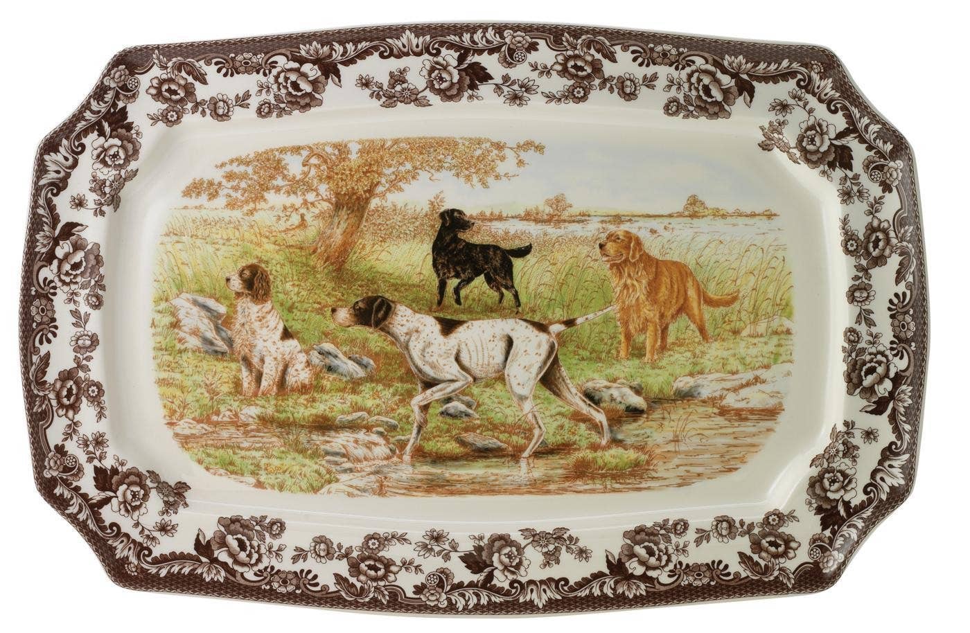 Spode Woodland All Dogs Rectangular Platter, 17.5"