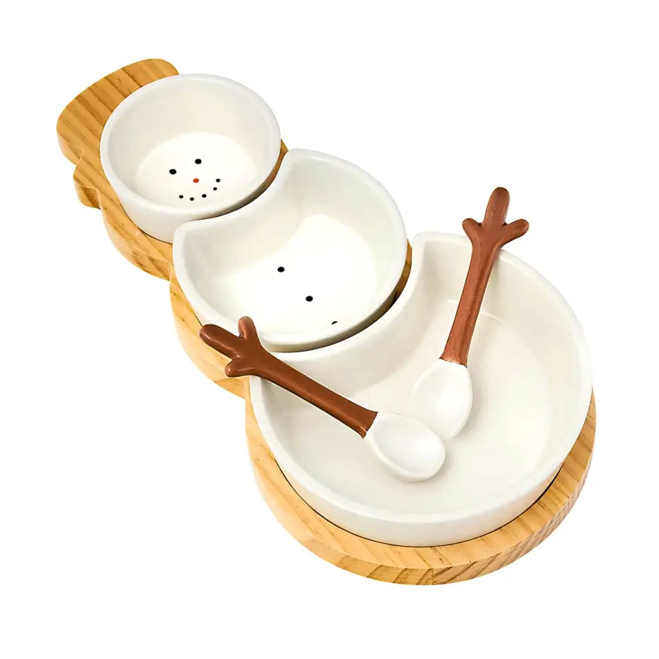 Holiday Snowman Appetizer Server