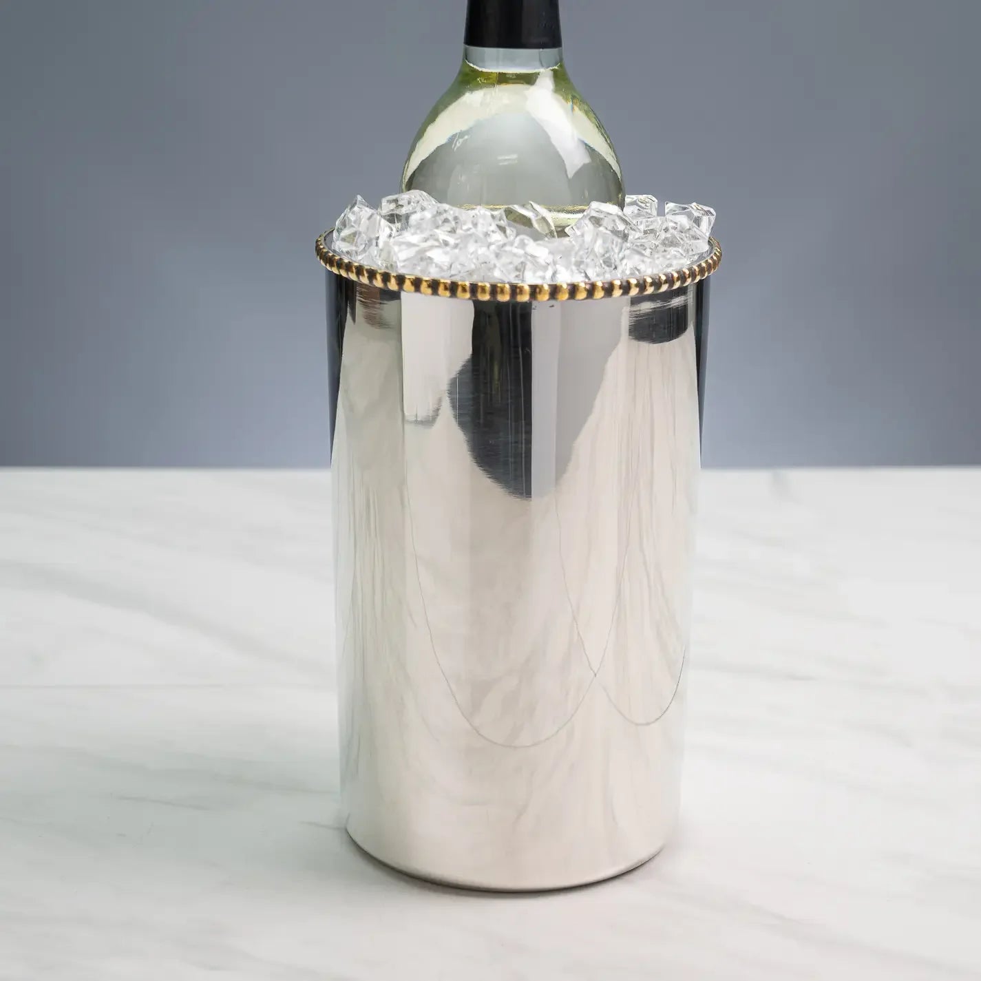 Gold Beaded Double-Wall Ss Bottle Holder - Marcel’s Culinary Experience