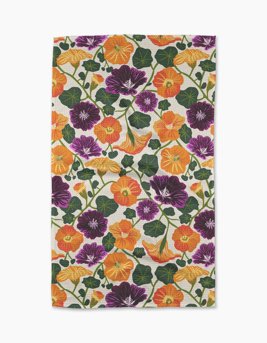 Geometry Nasturtium Garden Tea Towel