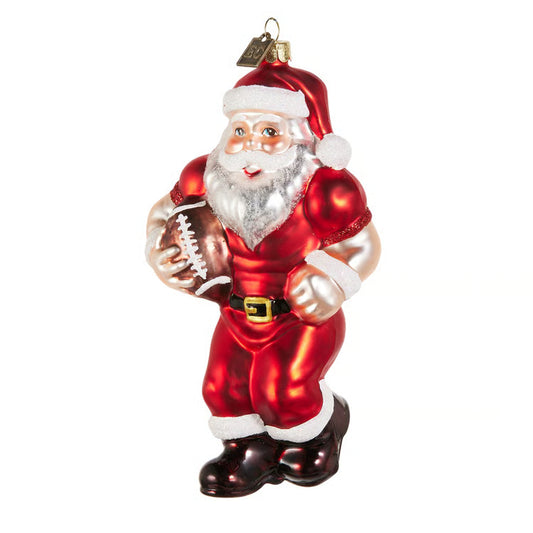 Varsity Santa Football Ornament 6.5"
