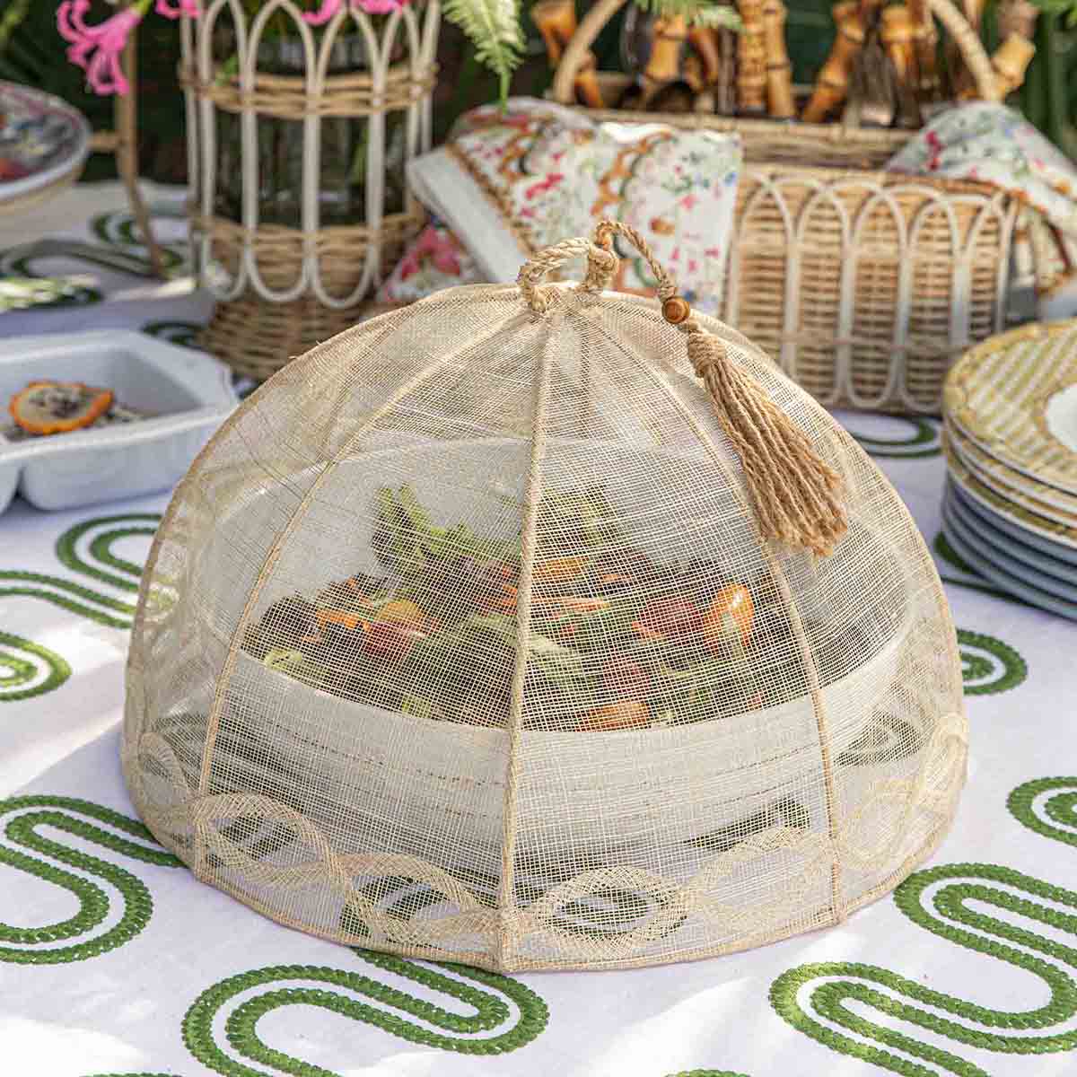 Juliska Tuileries Garden Mesh Round Food Cover, Set of 2