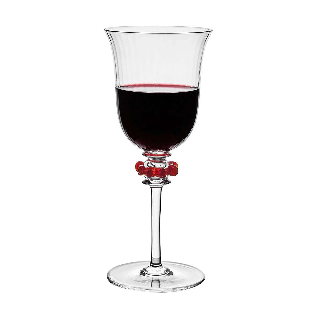 Juliska Nell Ruffle Wine Glass - Ruby