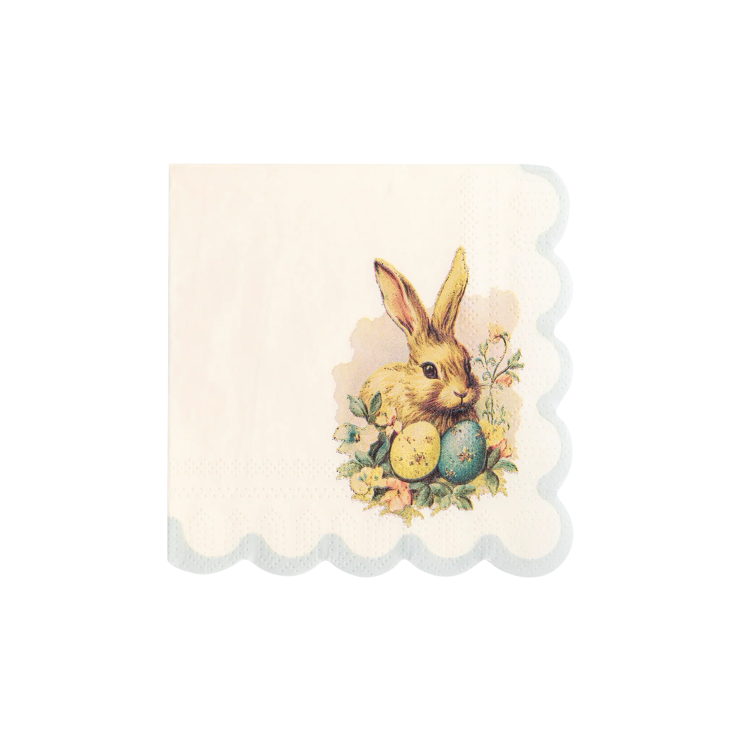 Vintage Easter Bunny Scallop Paper Cocktail Napkin - Marcel’s Culinary Experience