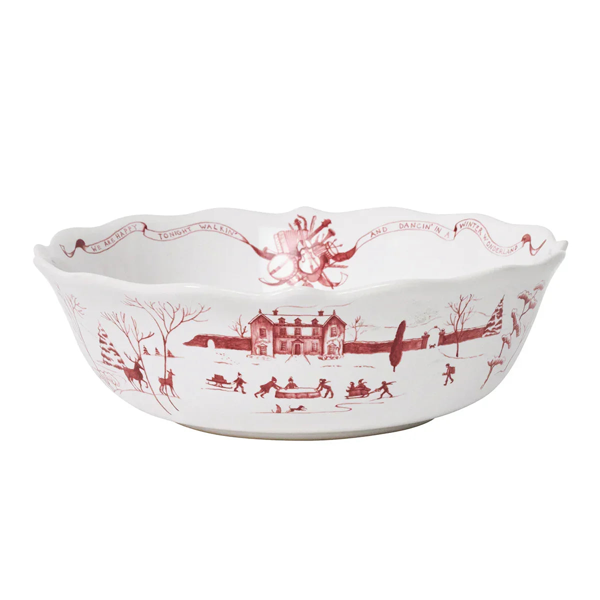Juliska Country Estate Winter Frolic 11" Serving Bowl - Ruby