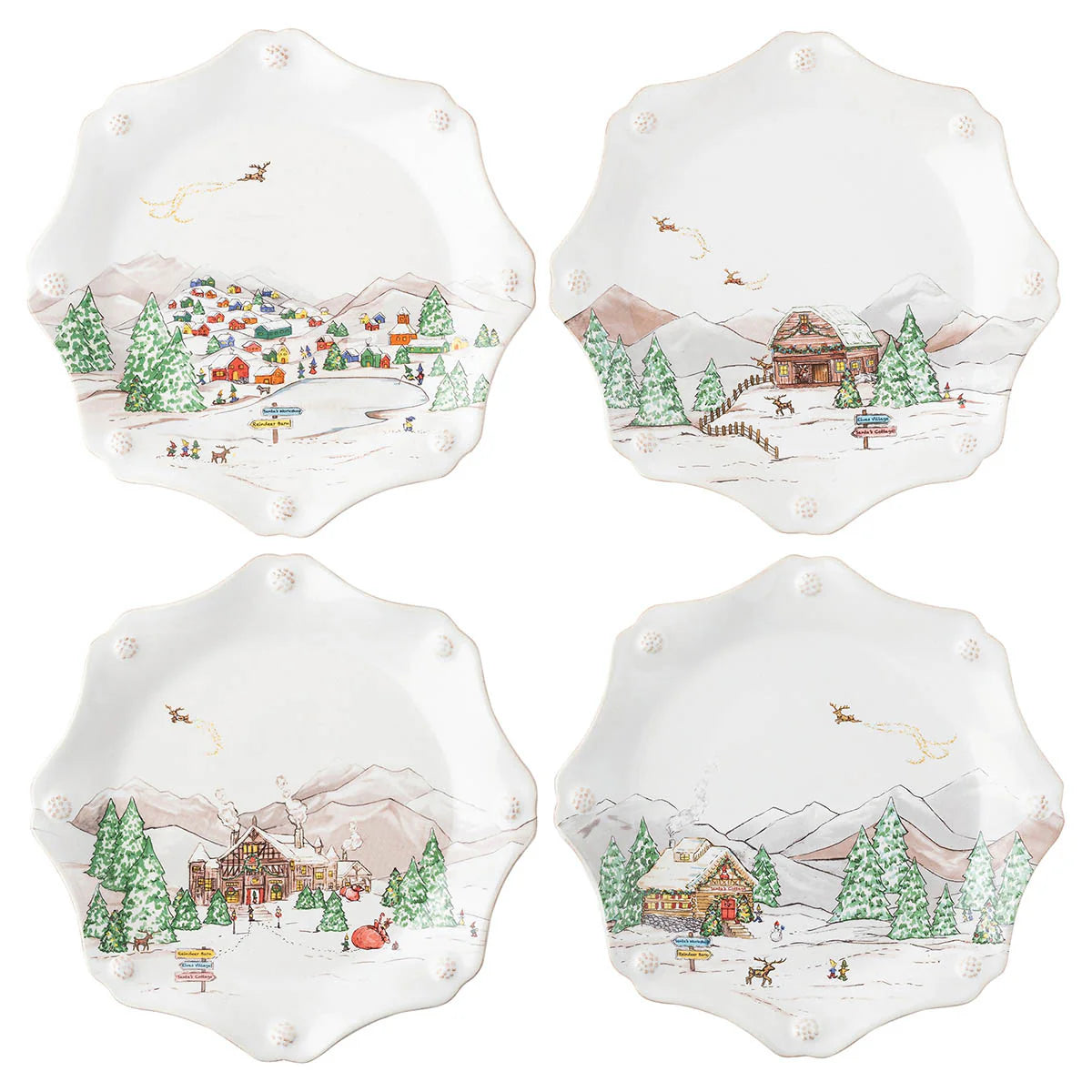 Juliska Berry & Thread North Pole Scalloped Dessert/Salad Plates set/4 - Marcel’s Culinary Experience