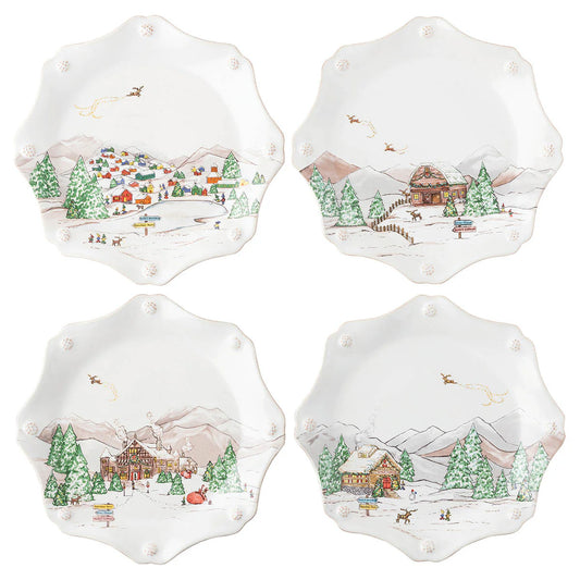 Juliska Berry & Thread North Pole Scalloped Dessert/Salad Plates set/4 - Marcel’s Culinary Experience