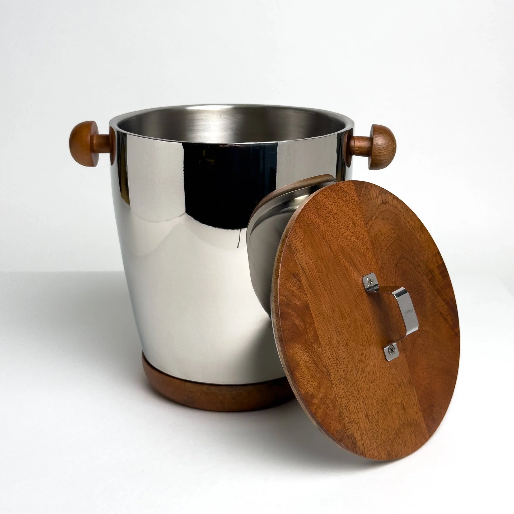 Polished Aluminum & Wood Ice Bucket - Marcel’s Culinary Experience