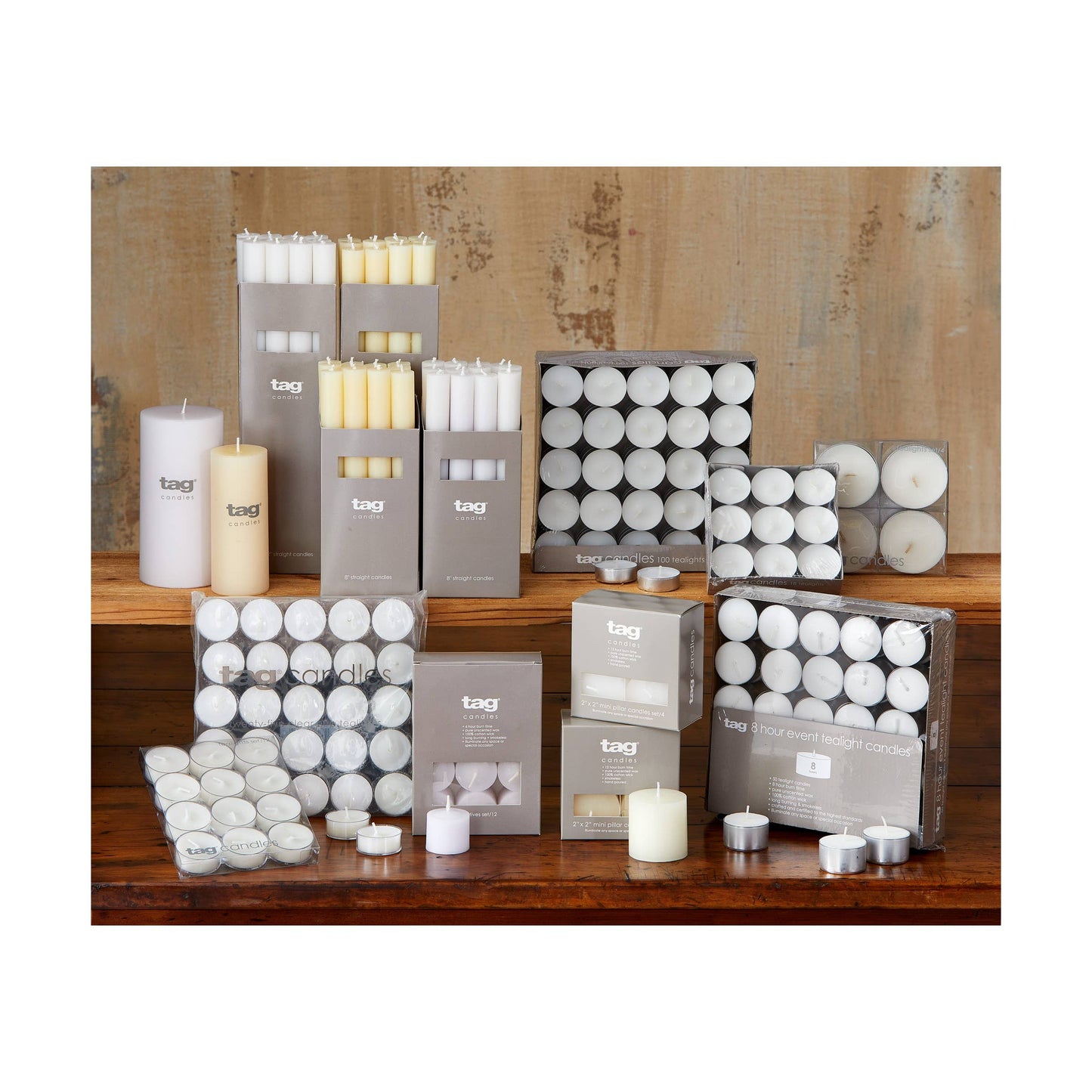 8 Hr Event Tealight Candle Set of 50 - White