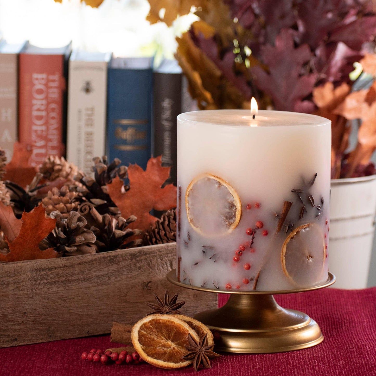 Holiday Memories Botanical Pillar Candle