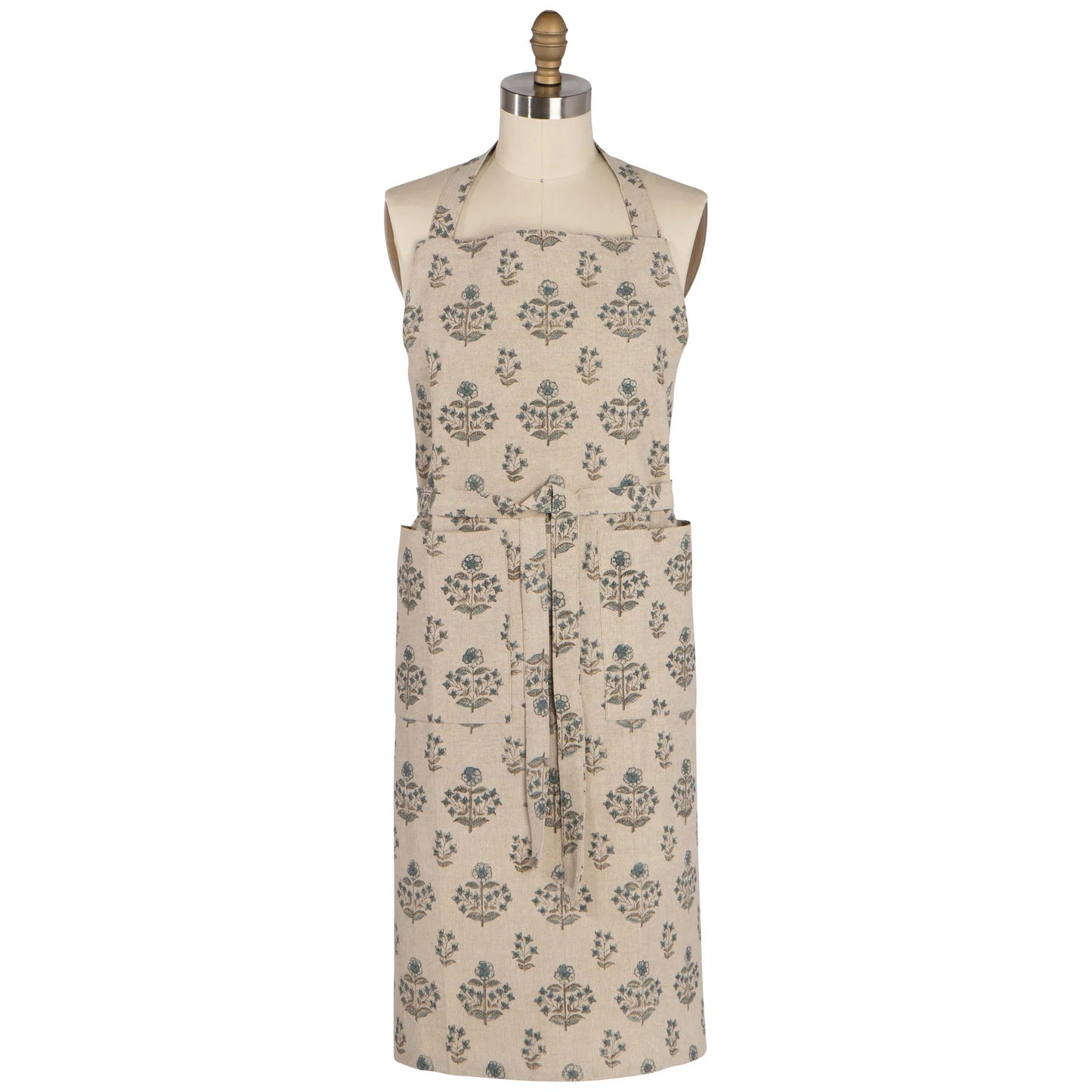 Apron Block Print Salvia - Marcel’s Culinary Experience