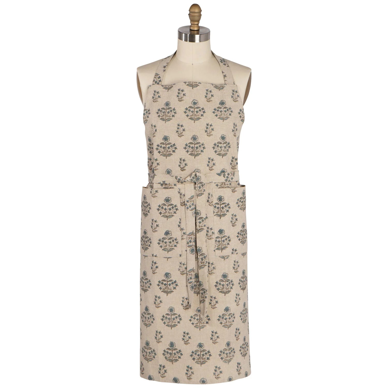 Apron Block Print Salvia - Marcel’s Culinary Experience