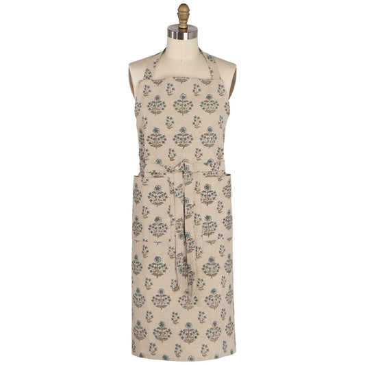 Apron Block Print Salvia - Marcel’s Culinary Experience