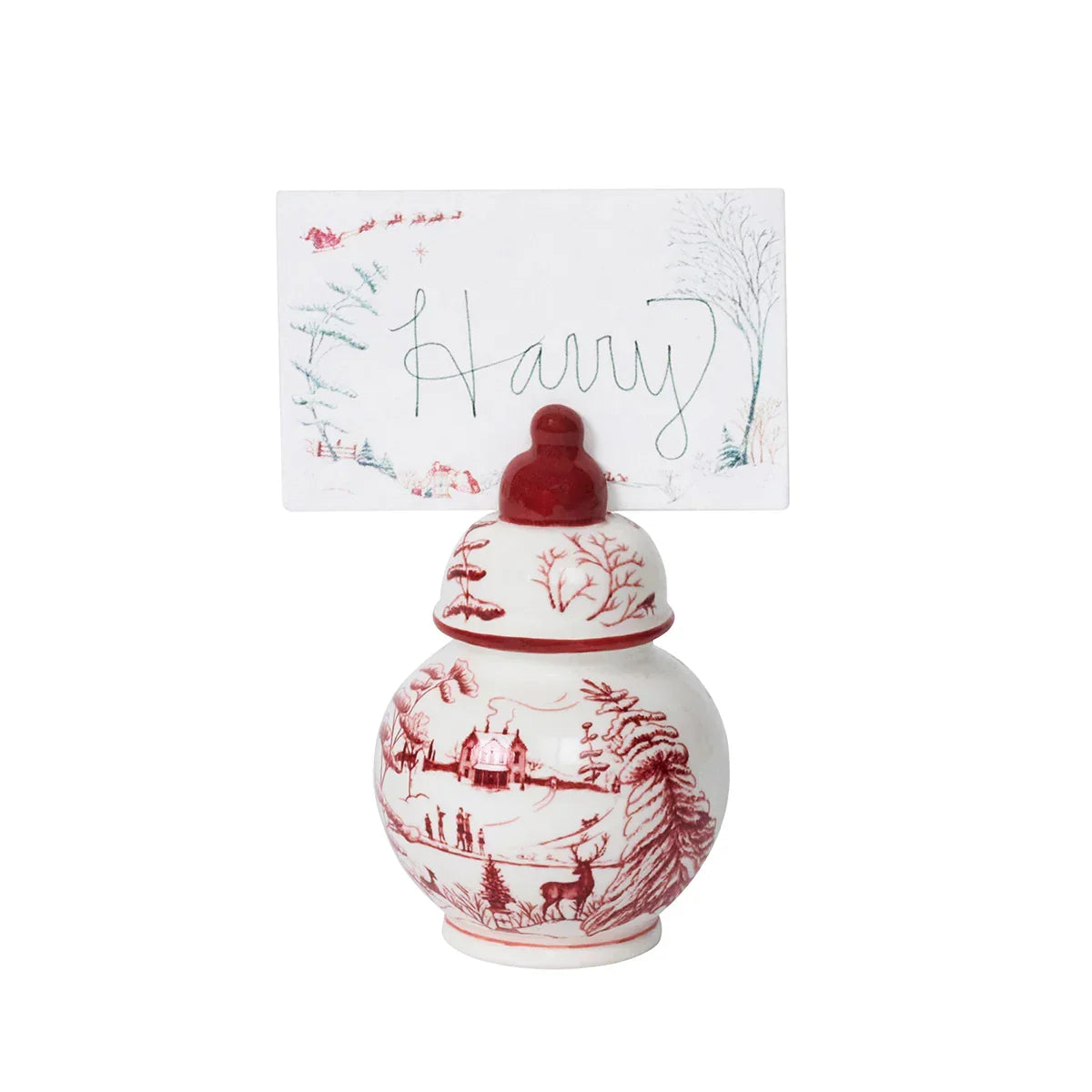 Juliska Winter Frolic Place Card Set - Evergreen