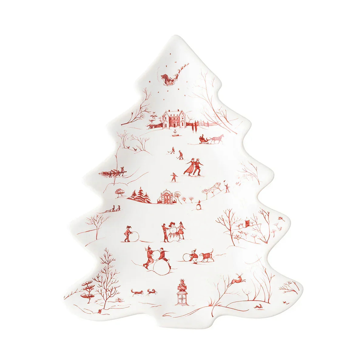 Juliska Country Estate Winter Frolic 10" Tree Tray - Ruby