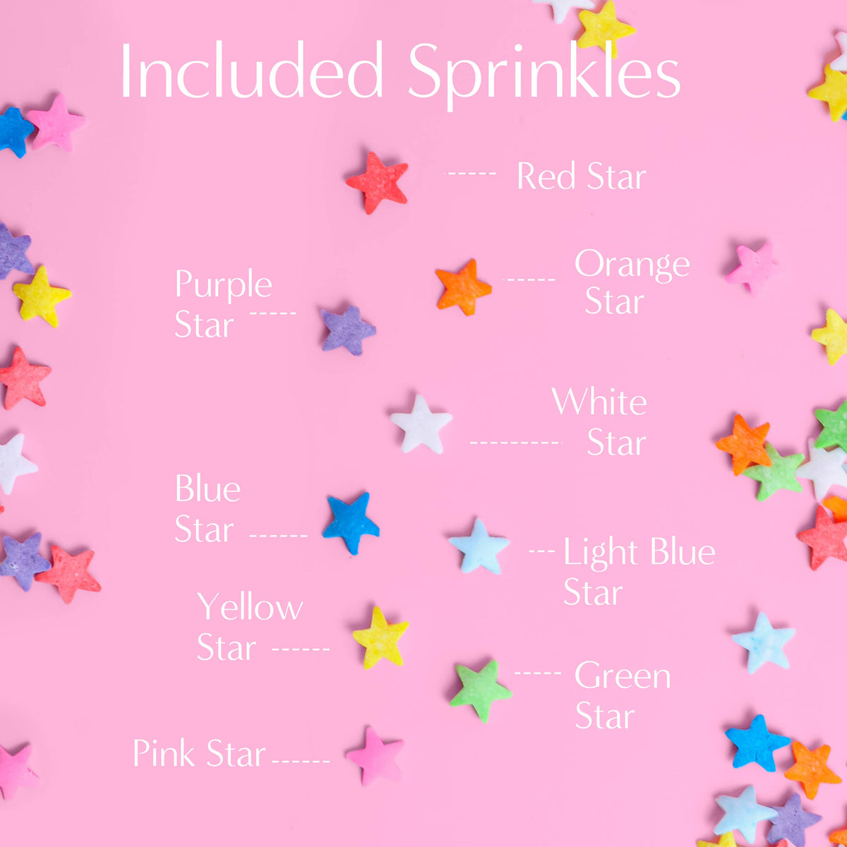 Sprinklemania Stars Sprinkles, 3.5 oz Cube