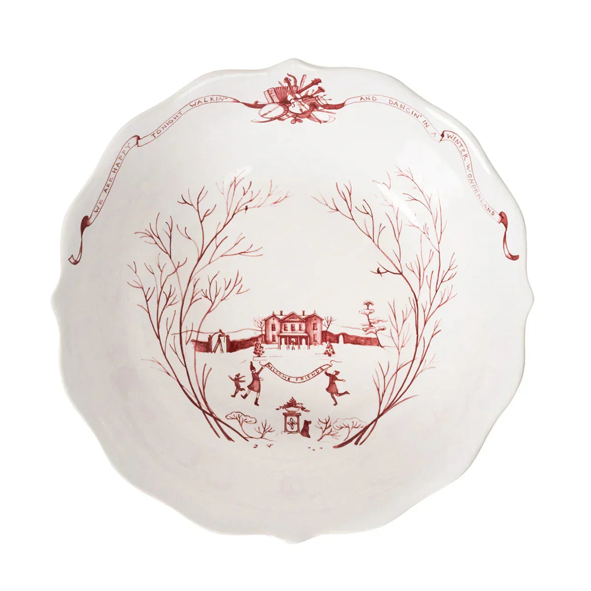 Juliska Country Estate Winter Frolic 11" Serving Bowl - Ruby
