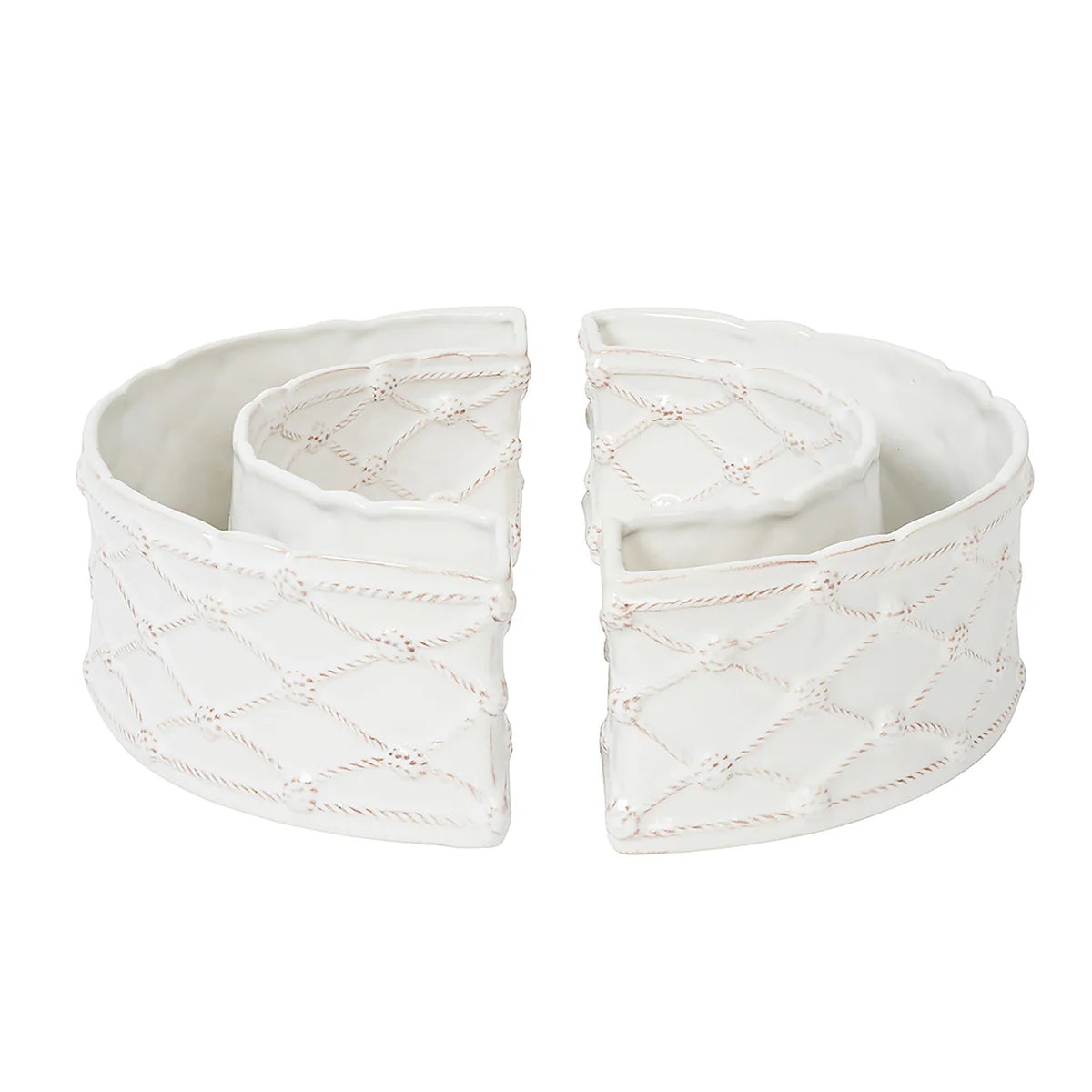 Juliska Berry & Thread Petite Parterre Garden Half Circle Vase Set of 2, Whitewash