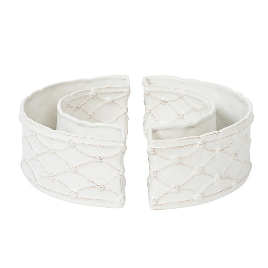 Juliska Berry & Thread Petite Parterre Garden Half Circle Vase Set of 2, Whitewash