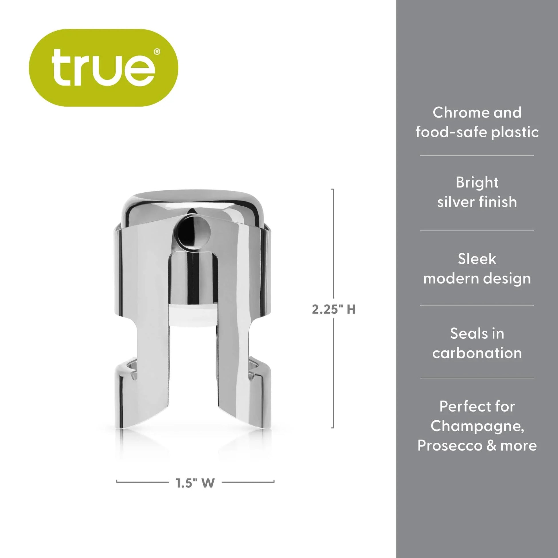 Fizz Chrome Champagne Stopper - Silver or Gold - Marcel’s Culinary Experience