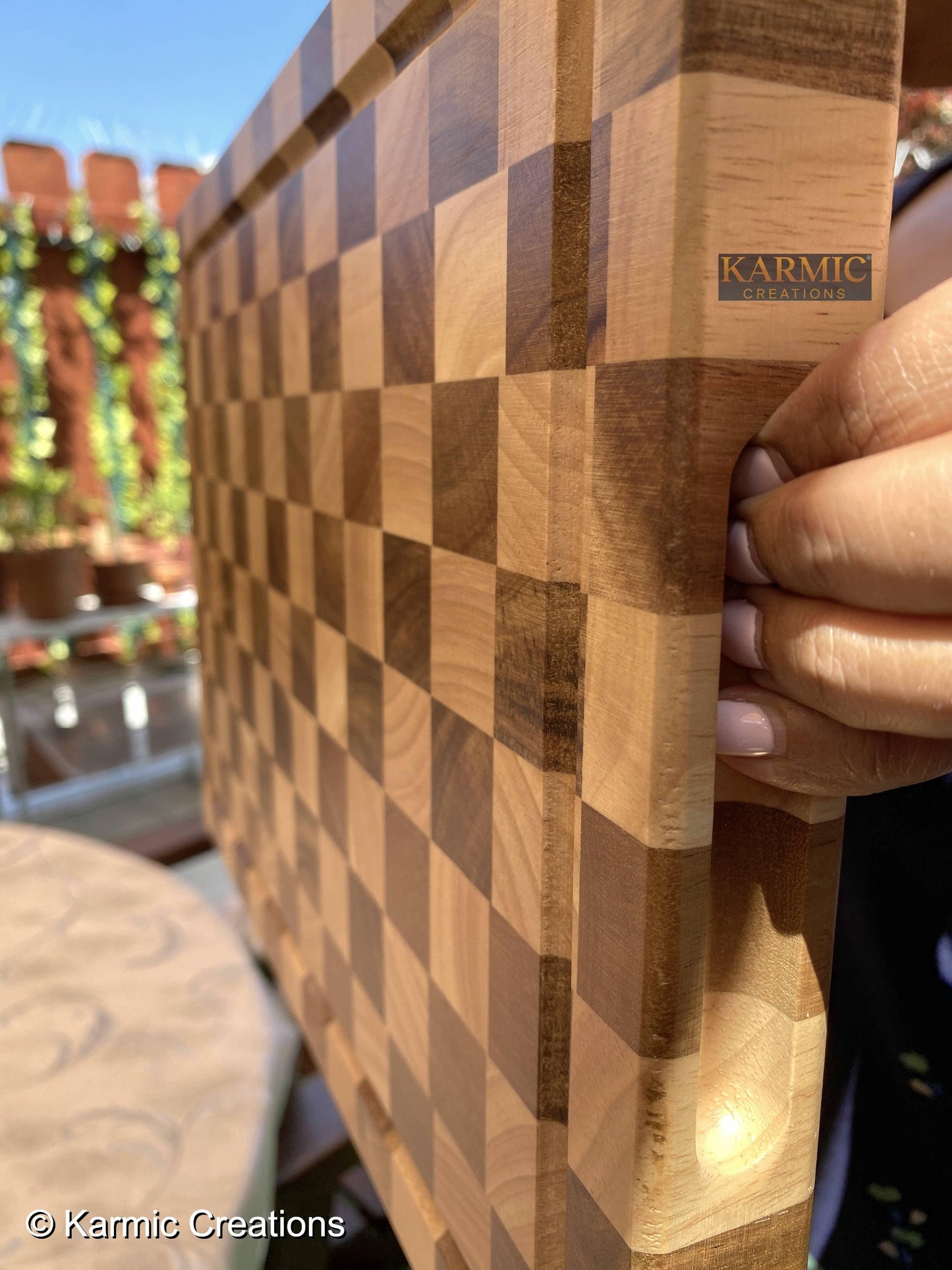 End Grain Checkered Cutting Board (Kitchen Size & BBQ Size) - Marcel’s Culinary Experience