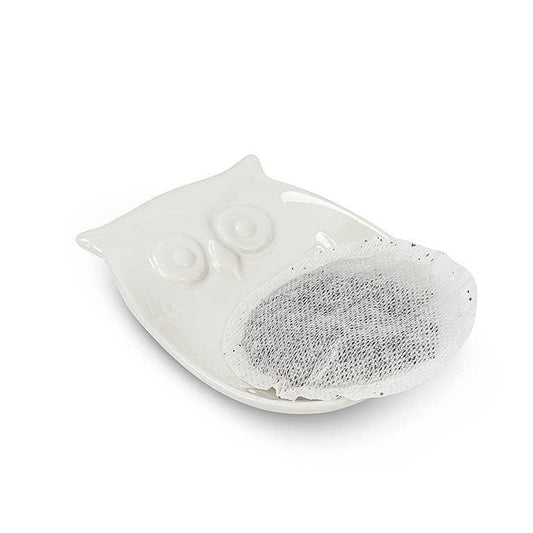 Owl Teabag Plate-Wht-4"L - Marcel’s Culinary Experience