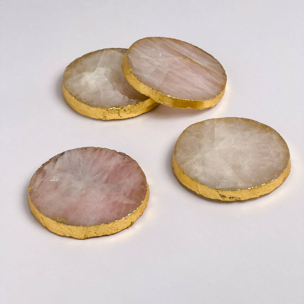 Rose Quartz Coasters, Set of 4