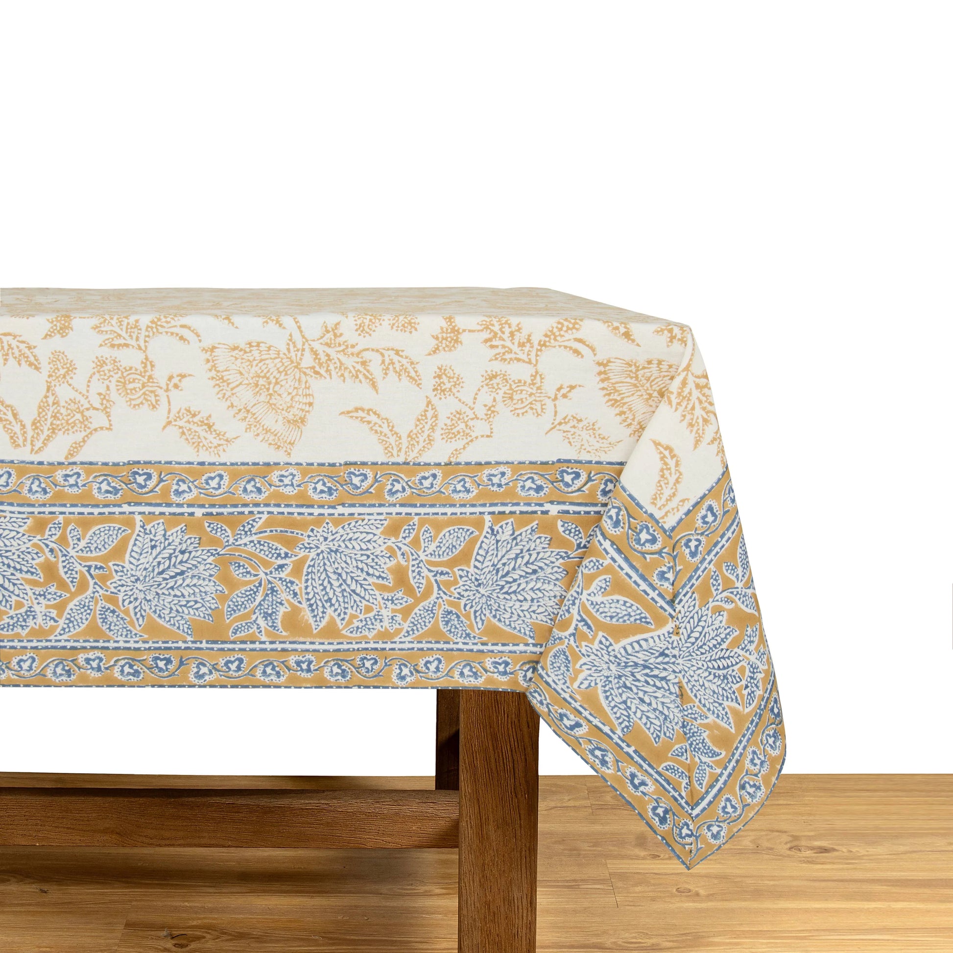 Chloe Blue & Brown Tablecloth - Marcel’s Culinary Experience