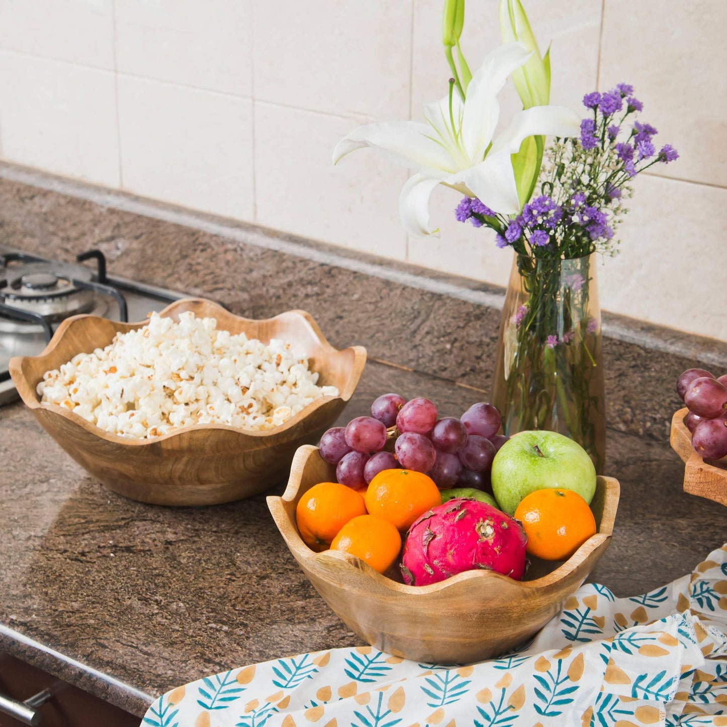 Scalloped Wooden Bowls - Marcel’s Culinary Experience