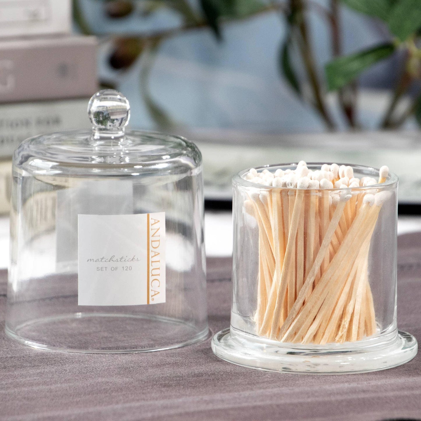 Glass Jar with Lid & 120 Wooden White Matches - Marcel’s Culinary Experience