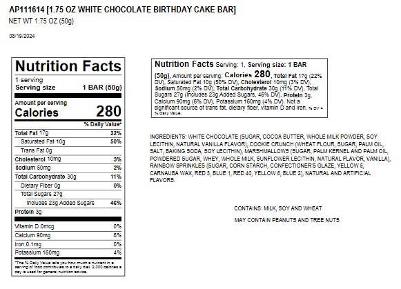 Moodibars® ELF 1.75oz - Sugar Cookie w/ Sprinkles White Choc - Marcel’s Culinary Experience