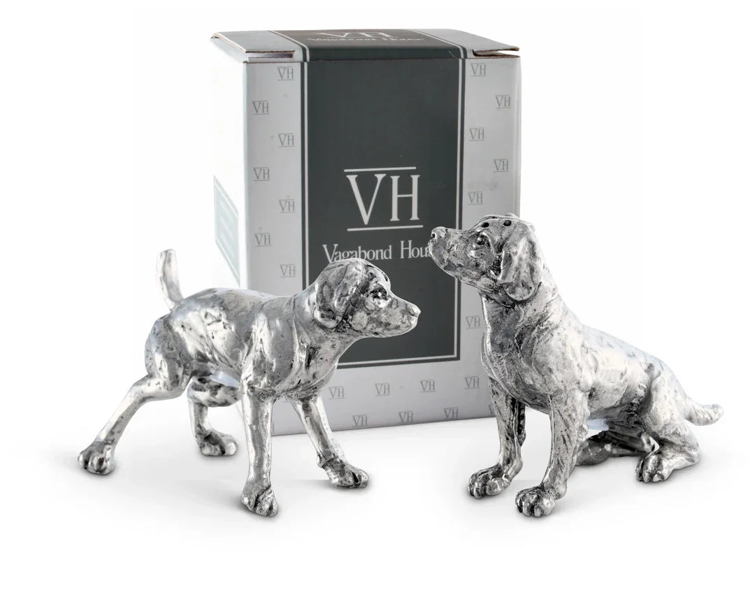 Pewter Spaniel Salt & Pepper Set - Marcel’s Culinary Experience