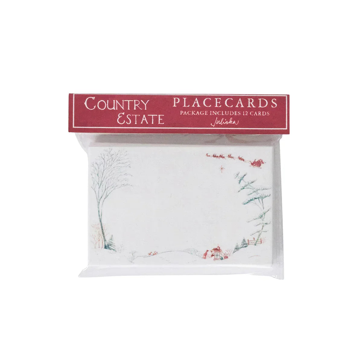 Juliska Winter Frolic Place Card Set - Evergreen