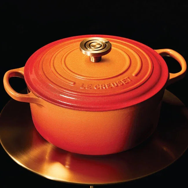Le Creuset Flamme Doree Signature Round Dutch Oven with Crucible Knob - 4.5 Qt