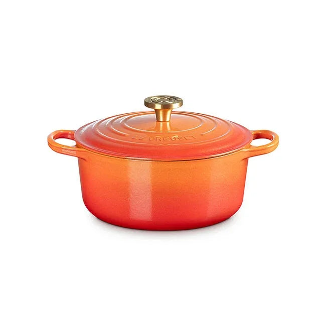Le Creuset Flamme Doree Signature Round Dutch Oven with Crucible Knob - 4.5 Qt