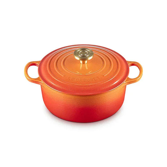 Le Creuset Flamme Doree Signature Round Dutch Oven with Crucible Knob - 4.5 Qt