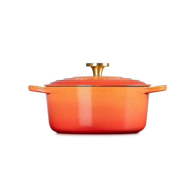 Le Creuset Flamme Doree Signature Round Dutch Oven with Crucible Knob - 4.5 Qt