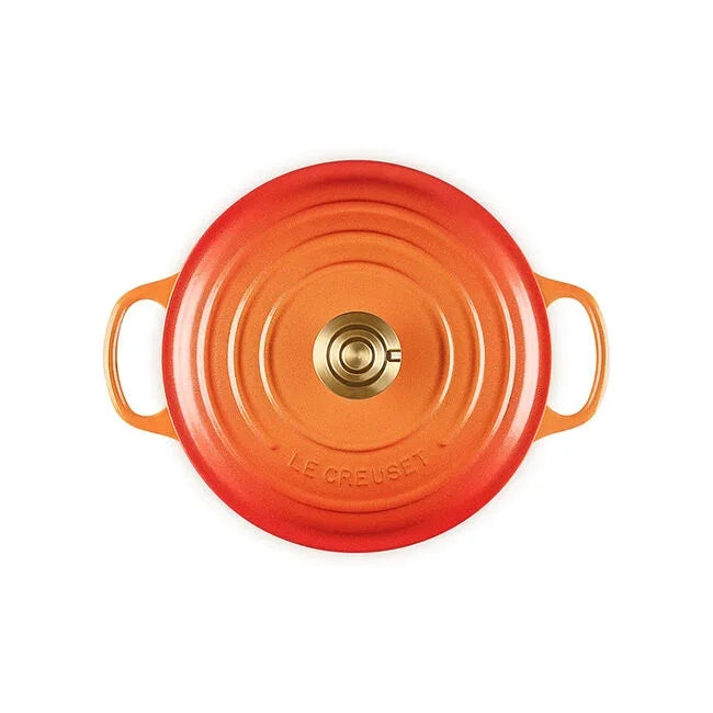 Le Creuset Flamme Doree Signature Round Dutch Oven with Crucible Knob - 4.5 Qt