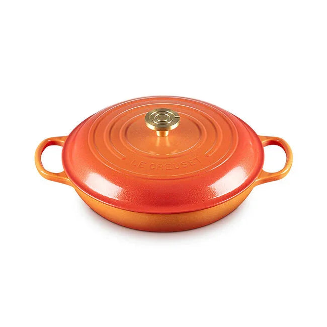 Le Creuset Flamme Doree Signature Round Braiser with Crucible Knob - 3.5 Qt
