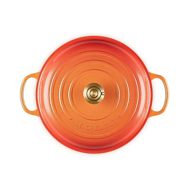 Le Creuset Flamme Doree Signature Round Braiser with Crucible Knob - 3.5 Qt
