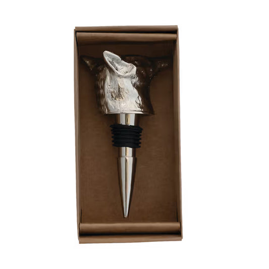 Fox Head Bottle Stopper, Nickel Finish - Marcel’s Culinary Experience