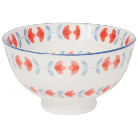 Red Tulip Stamped Bowl 4 inch