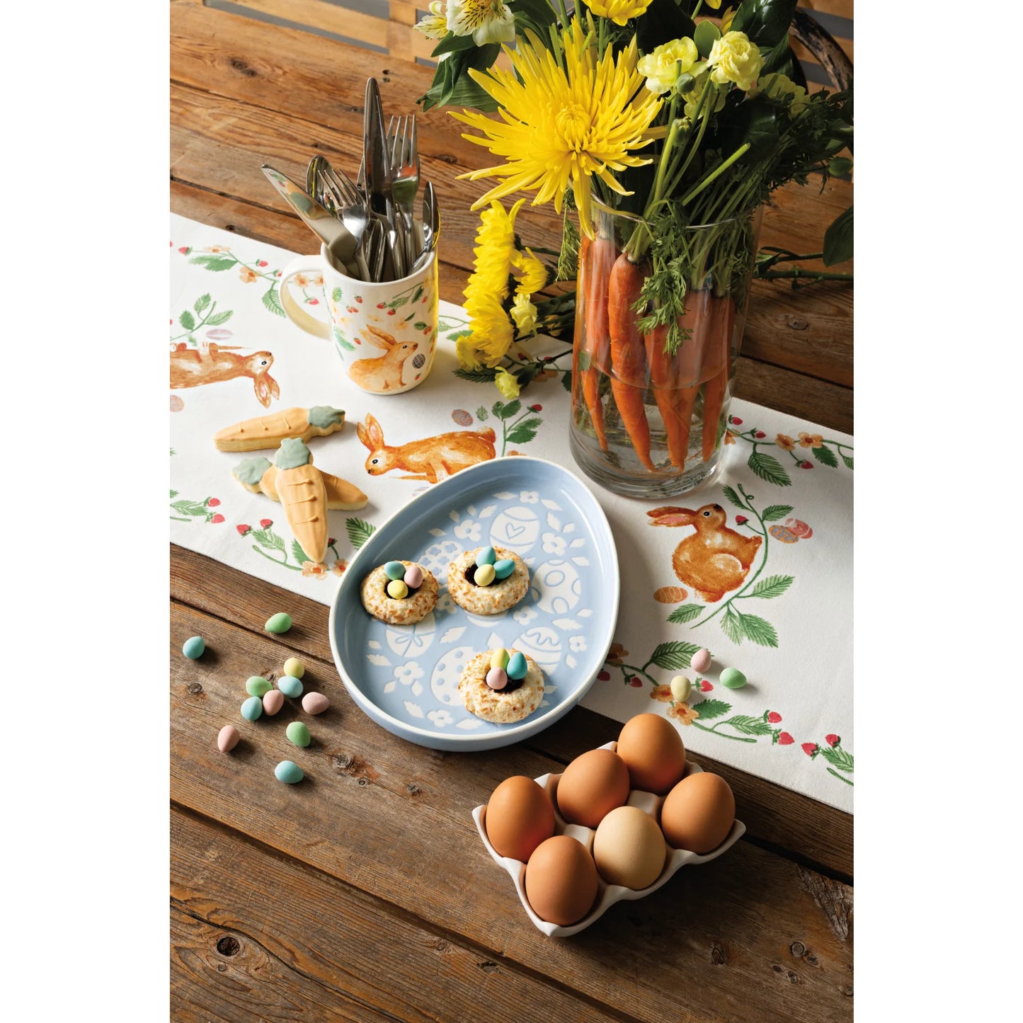 Matte White Ceramic Egg Crate