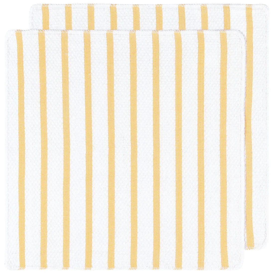 Basketweave Lemon Yellow Dishcloths Set of 2