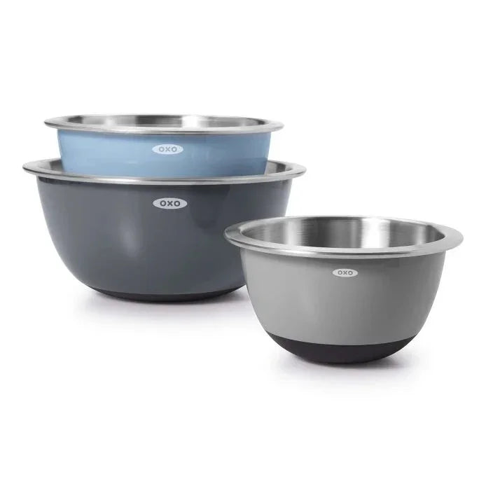 OXO 3-Piece Stainless Steel Mixing Bowl Set - Marcel’s Culinary Experience