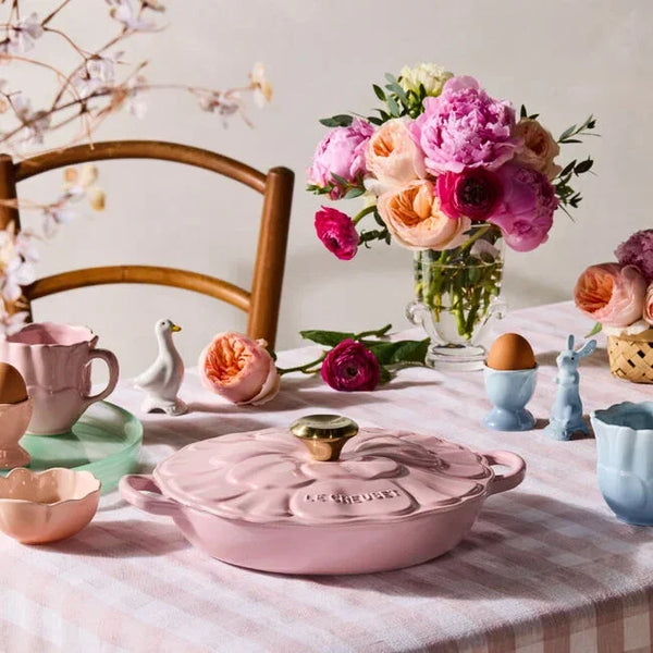 Le Creuset Signature Petal Braiser - Chiffon Pink | Enameled Cast