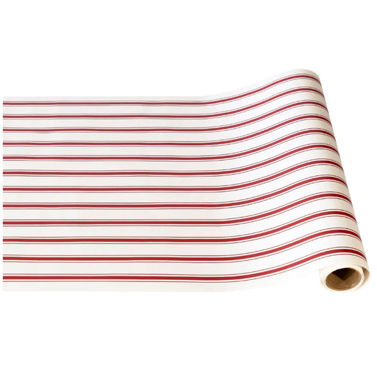 Hester & Cook Red Linen Stripe Paper Table Runner - 20" x 25'