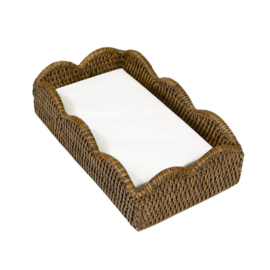 Rattan Scallop Guest Towel Holder