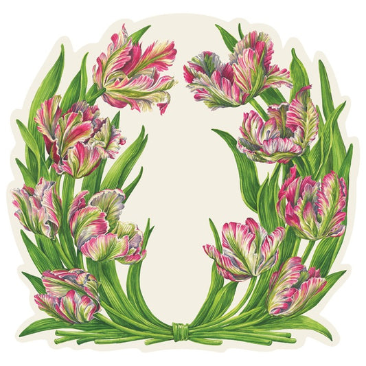 Hester & Cook Die-Cut Parrot Tulip Paper Placemats - Set of 12